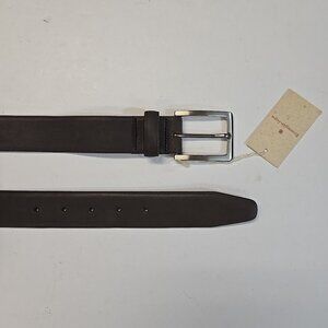 NWT Ermenegildo Zegna Brown Genuine Leather Belt Mens Size 105 (~40"- 43") Italy